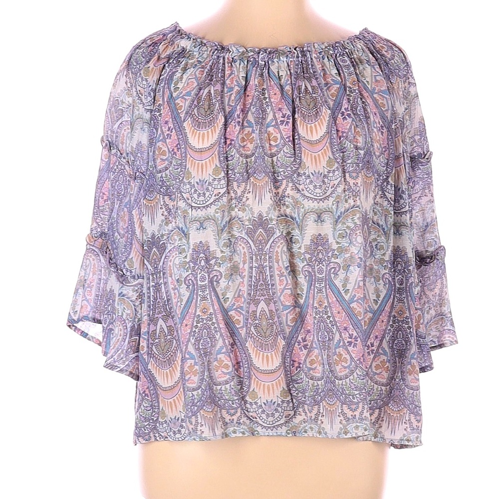 Zac & Rachel Shirt Sleeve Paisley Blouse